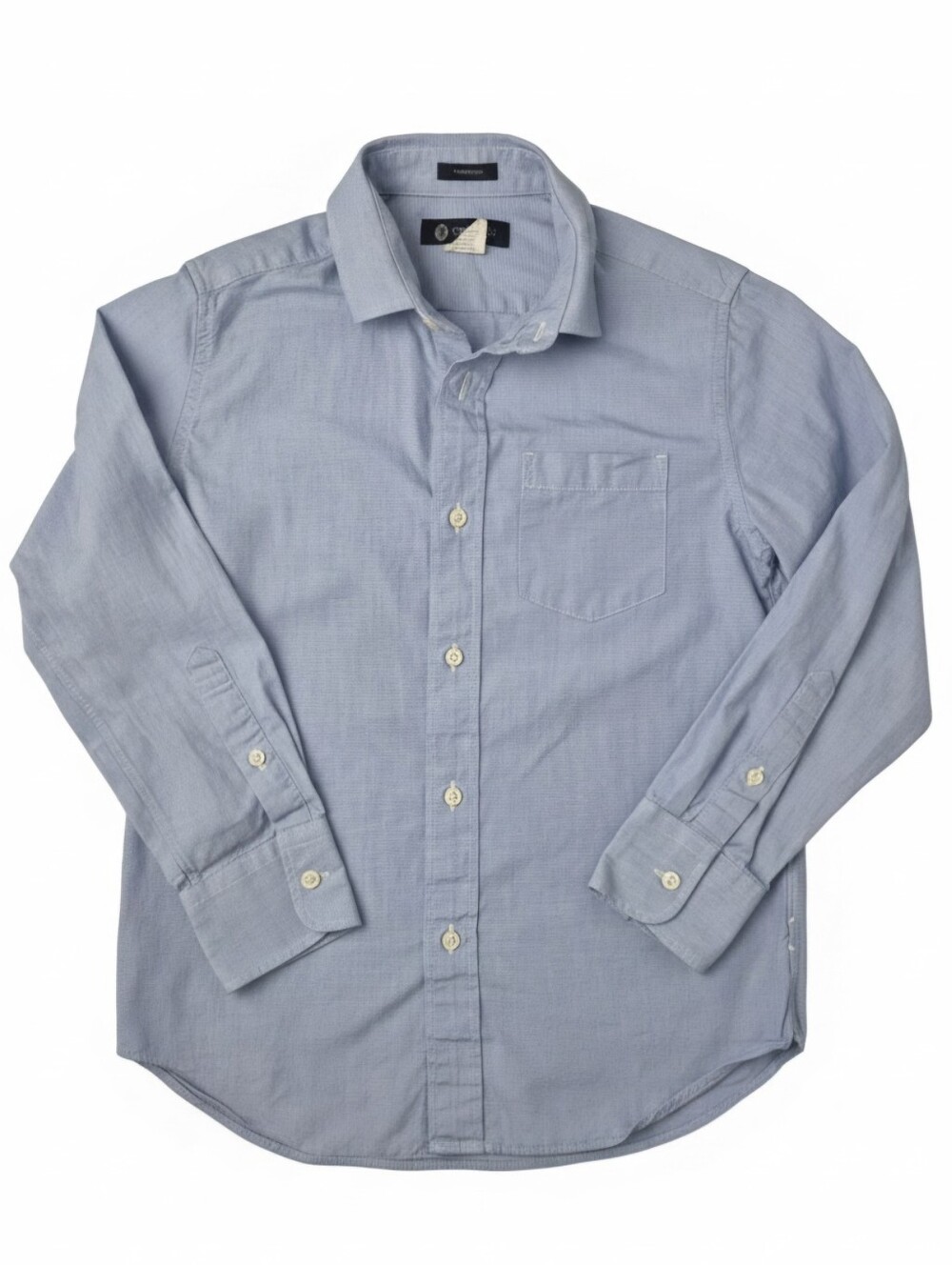 Crewcuts J.Crew Boys Thompson Blue Micro-Check Long Sleeve Button-Up Shirt 10
